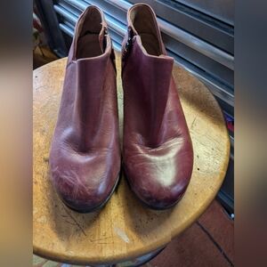 Dansko Burgundy Leather Ankle Boots